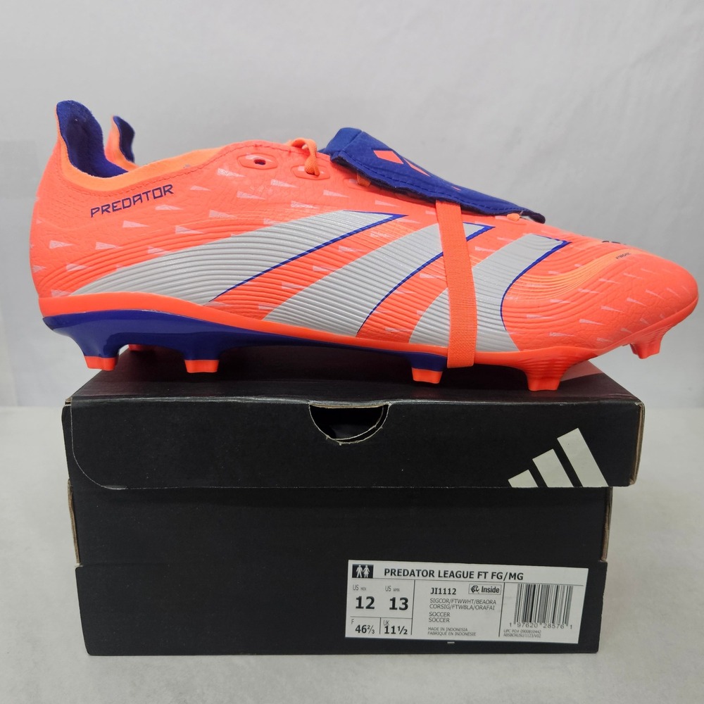 Adidas Predator League FT FG/MG Soccer Cleats JI1112 Orange Blue Mens Size 12 - Picture 2 of 10